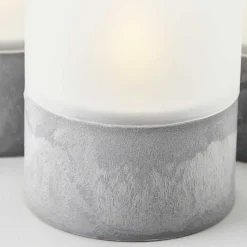 Lampe De Table Exterieure Set De 3 Brilliant Bougie Led Gris, 1 Lumiere