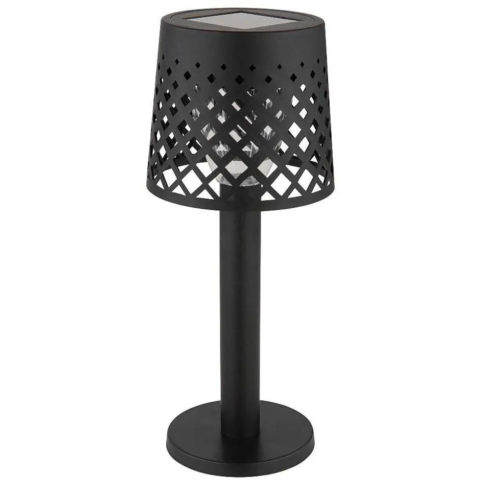 Lampe De Table Globo Solar Led Noir, Transparent, 1 Lumiere