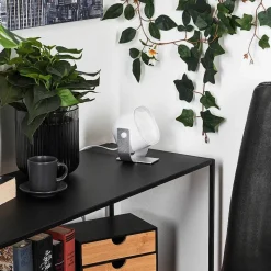 Lampe De Table Idual Lilac Led Argente, 1 Lumiere, Telecommandes, Changeur De Couleurs