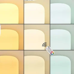 Lampe De Table Idual Thyme Led Nickel Mat, 1 Lumiere, Telecommandes, Changeur De Couleurs