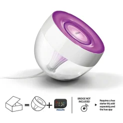 Lampe De Table, Kit D'Extension Philips Hue Ambiance White & Color Iris Led Transparent, Blanc, 1 Lumiere, Changeur De Couleurs