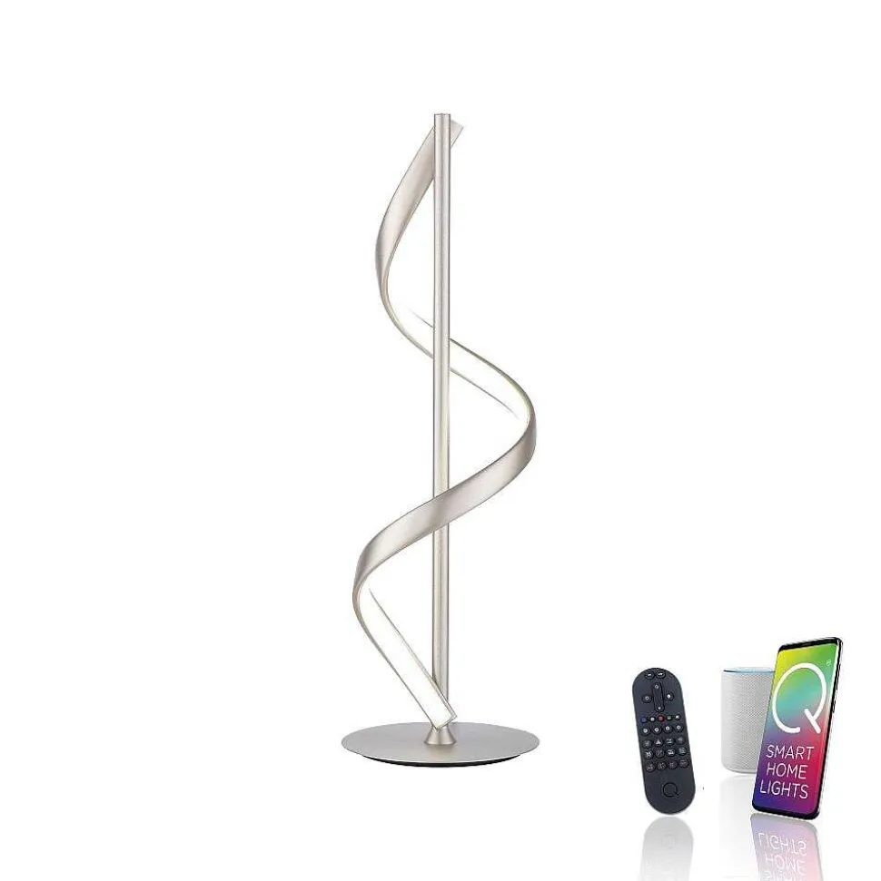 Lampe De Table Paul Neuhaus Qswing Led Argente, 1 Lumiere, Telecommandes