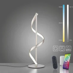 Lampe De Table Paul Neuhaus Qswing Led Argente, 1 Lumiere, Telecommandes