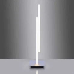 Lampe De Table Paul Neuhaus Q-Tower Led Aluminium, 2 Lumieres, Telecommandes