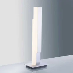 Lampe De Table Paul Neuhaus Q-Tower Led Aluminium, 2 Lumieres, Telecommandes