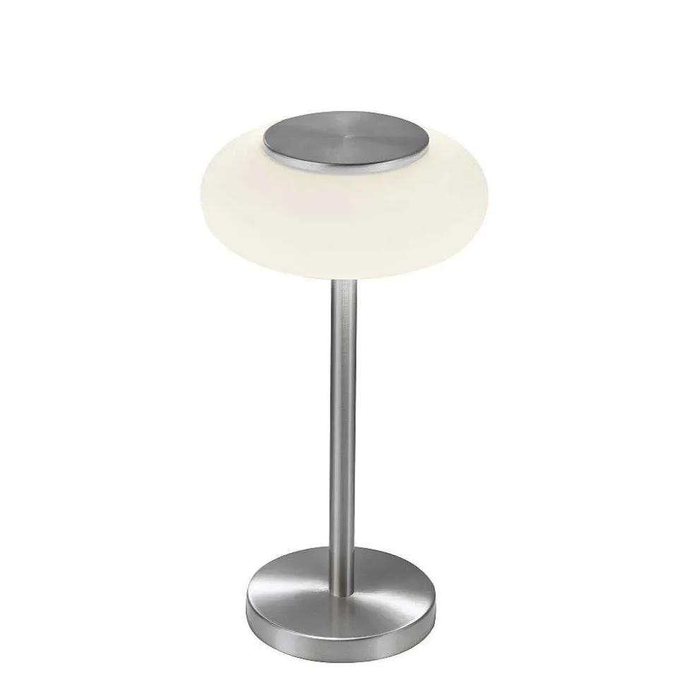 Lampe De Table Paul Neuhaus Q-Etienne Led Acier Brosse, 1 Lumiere, Telecommandes
