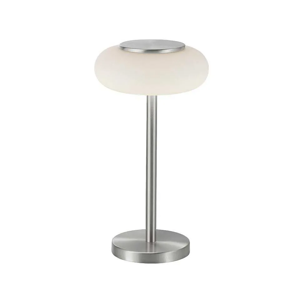 Lampe De Table Paul Neuhaus Q-Etienne Led Acier Brosse, 1 Lumiere, Telecommandes