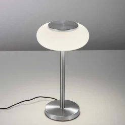 Lampe De Table Paul Neuhaus Q-Etienne Led Acier Brosse, 1 Lumiere, Telecommandes