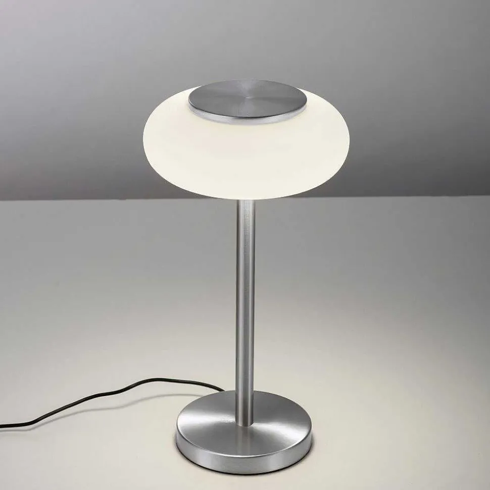Lampe De Table Paul Neuhaus Q-Etienne Led Acier Brosse, 1 Lumiere, Telecommandes