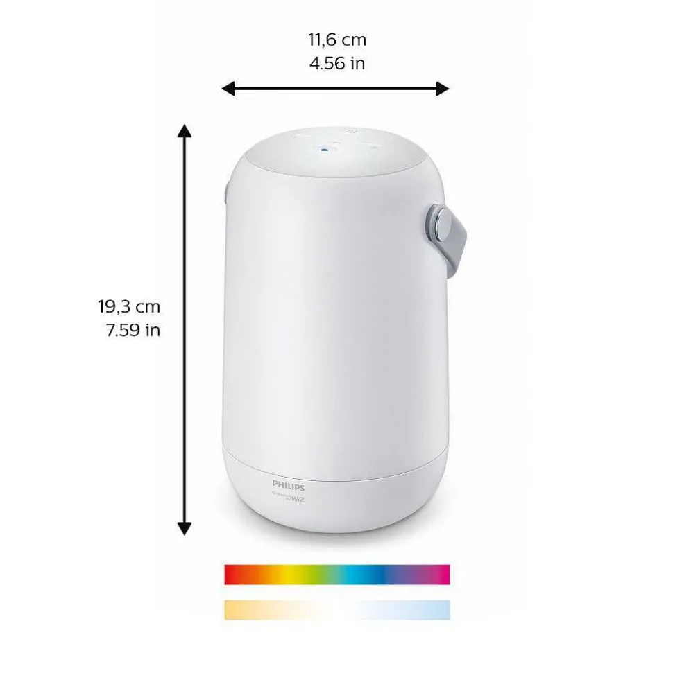 Lampe De Table Philips Wiz Portable Led Blanc, 1 Lumiere, Changeur De Couleurs
