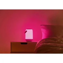 Lampe De Table Philips Wiz Portable Led Blanc, 1 Lumiere, Changeur De Couleurs