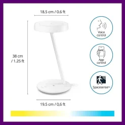 Lampe De Table Philips Wiz Office Led Blanc, 1 Lumiere