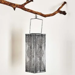 Lampe Solaire Ajman Led Cuivre, Argente, 1 Lumiere