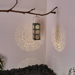 Lampe Solaire Ajman Led Cuivre, Argente, 1 Lumiere