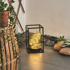 Lampe Solaire Aracaju Led Noir, 40 Lumieres