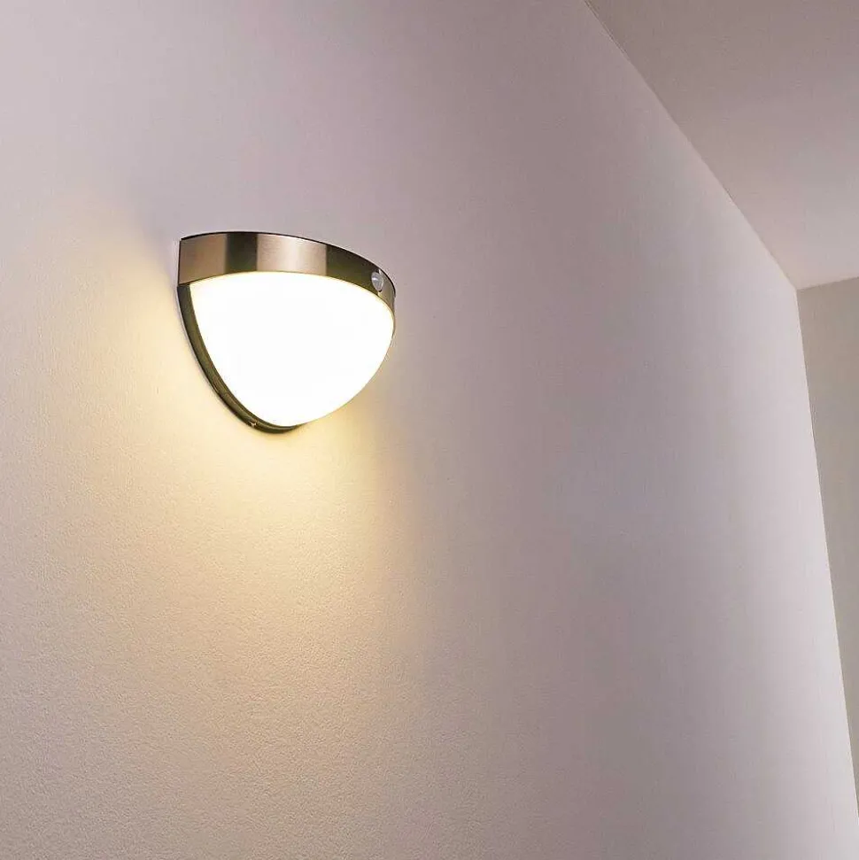 Lampe Solaire Basra Led Chrome, 1 Lumiere, Detecteur De Mouvement