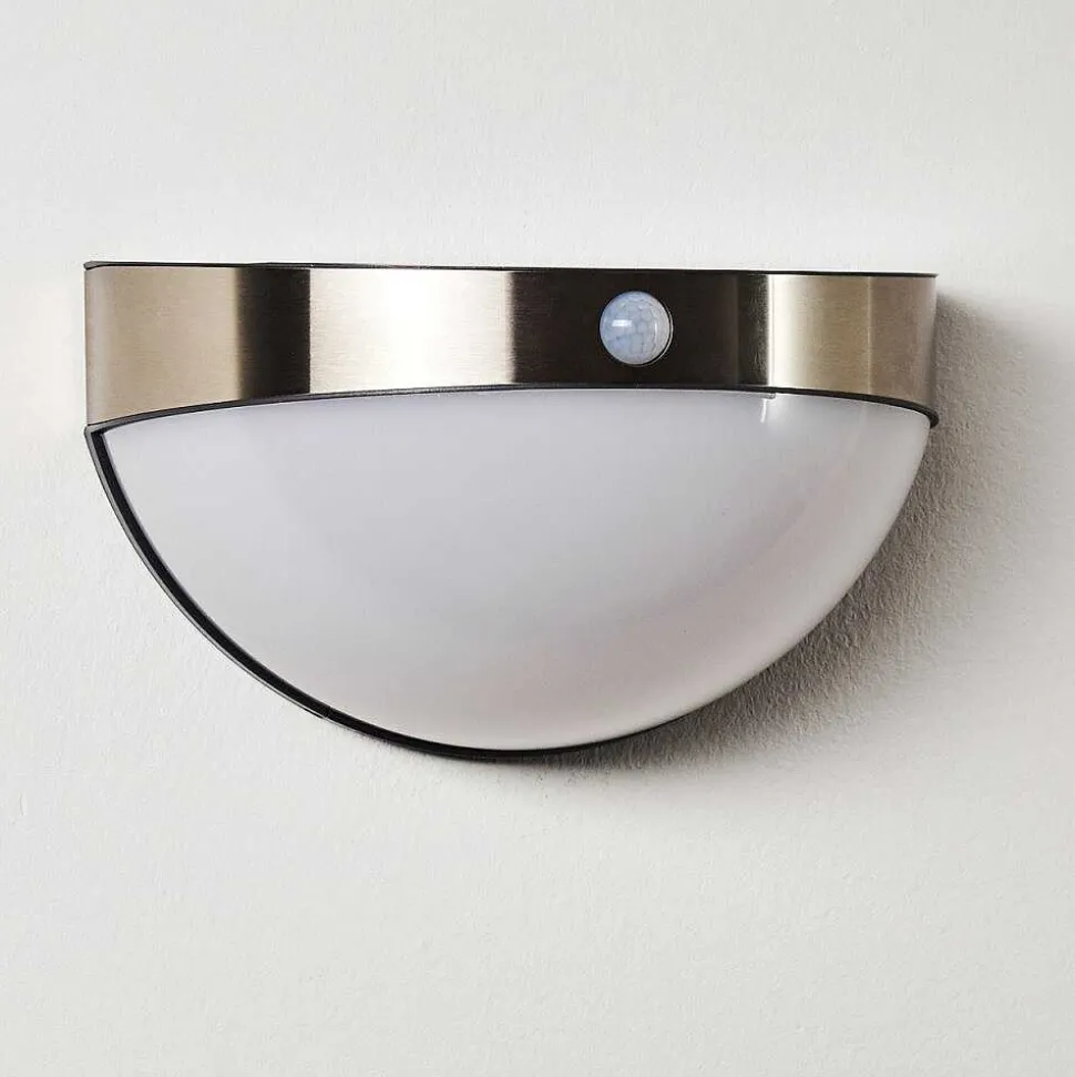 Lampe Solaire Basra Led Chrome, 1 Lumiere, Detecteur De Mouvement