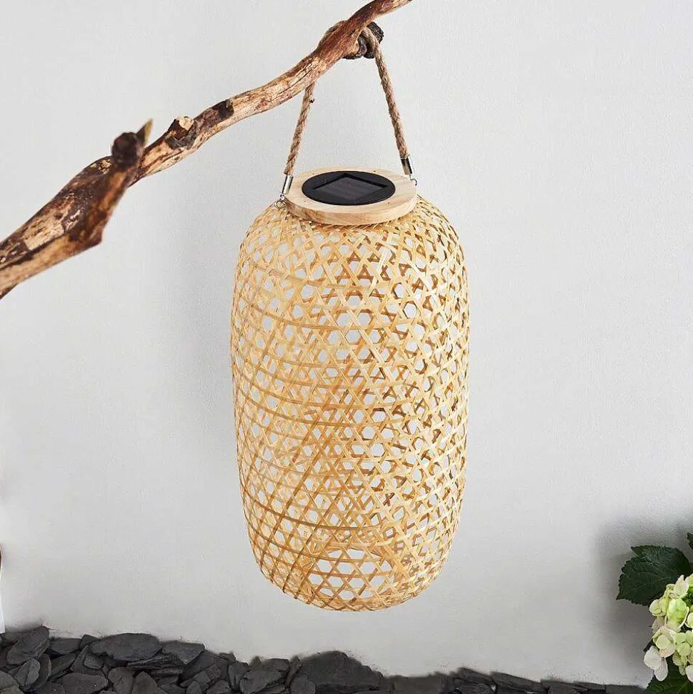 Lampe Solaire Conneaut Led Brun, Bois Clair, 1 Lumiere