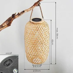 Lampe Solaire Conneaut Led Brun, Bois Clair, 1 Lumiere