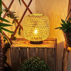 Lampe Solaire Conneaut Led Bois Clair, Noir, 1 Lumiere