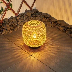 Lampe Solaire Conneaut Led Bois Clair, Noir, 1 Lumiere