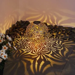 Lampe Solaire Gilbert Led Argent Oxyde, Or, 1 Lumiere