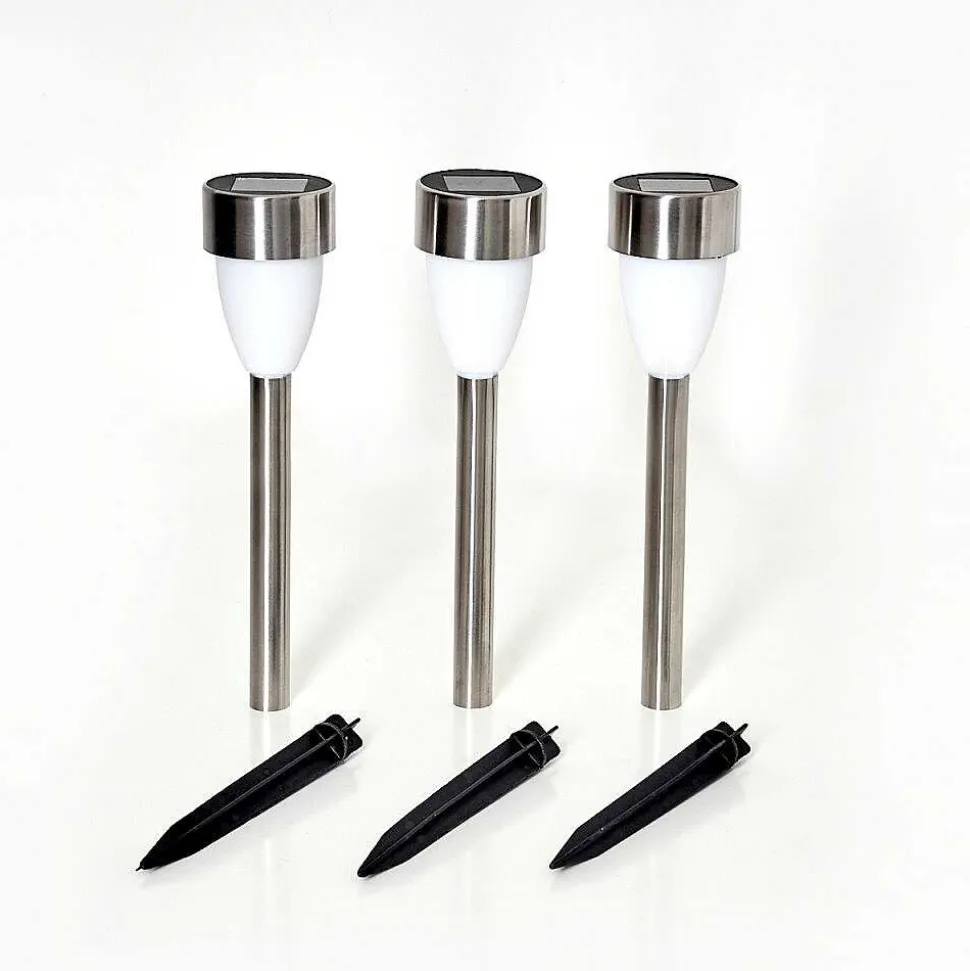 Lampe Solaire Gorizia Led Acier Inoxydable, 3 Lumieres