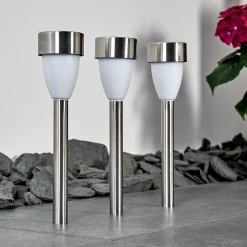 Lampe Solaire Gorizia Led Acier Inoxydable, 3 Lumieres