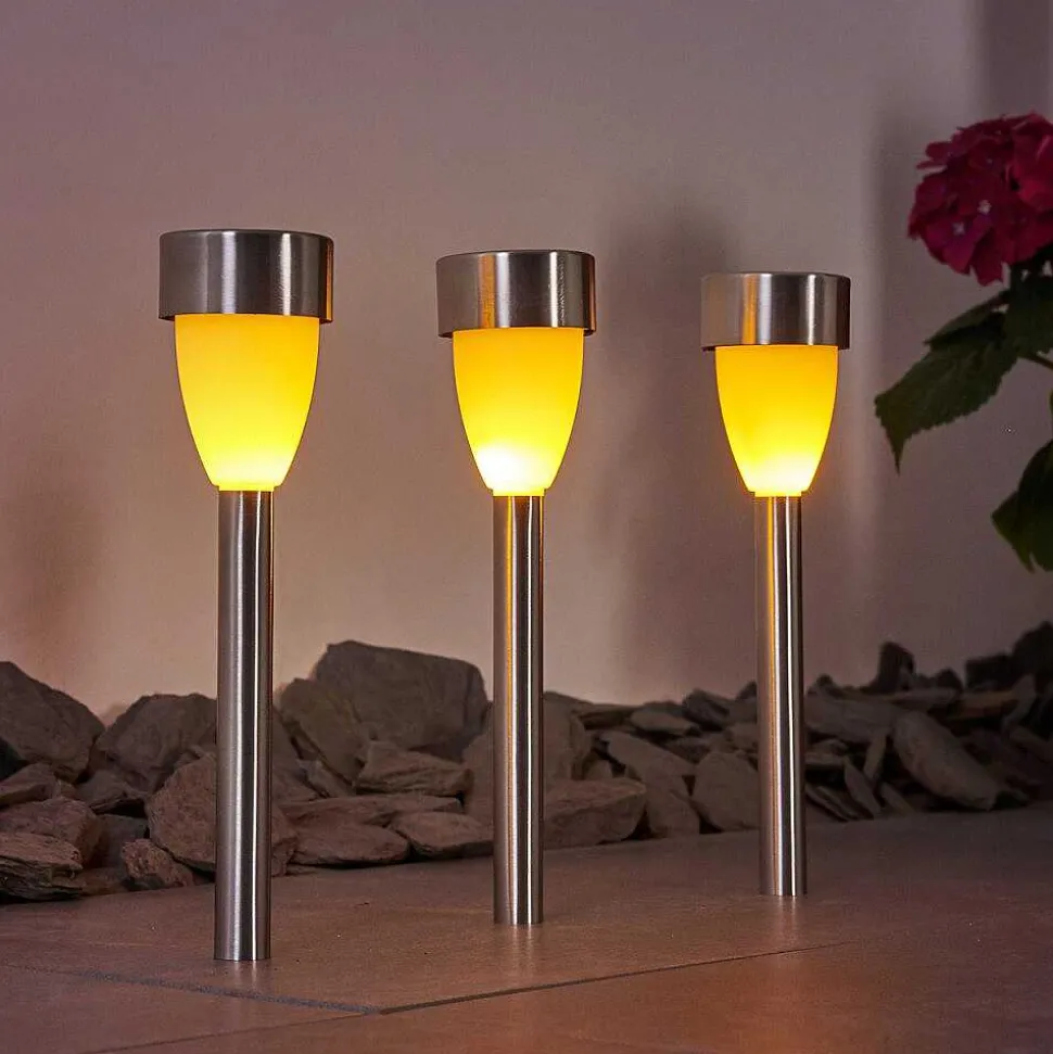Lampe Solaire Gorizia Led Acier Inoxydable, 3 Lumieres