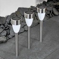 Lampe Solaire Gorizia Led Acier Inoxydable, 3 Lumieres