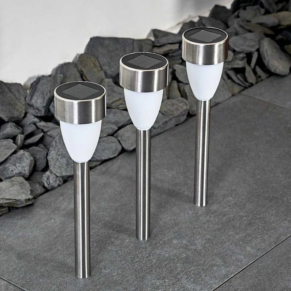 Lampe Solaire Gorizia Led Acier Inoxydable, 3 Lumieres