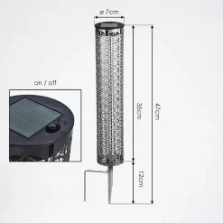 Lampe Solaire Hankinson Led Gris, Noir, Argente, 1 Lumiere
