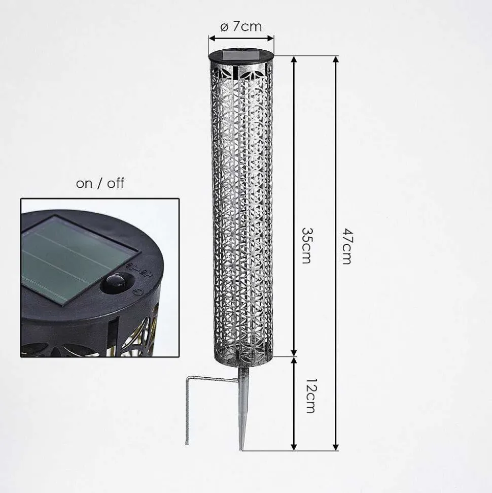 Lampe Solaire Hankinson Led Gris, Noir, Argente, 1 Lumiere