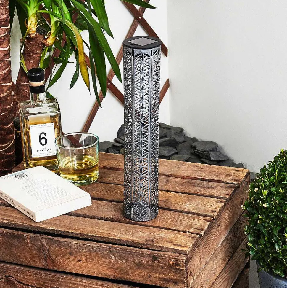 Lampe Solaire Hankinson Led Gris, Noir, Argente, 1 Lumiere