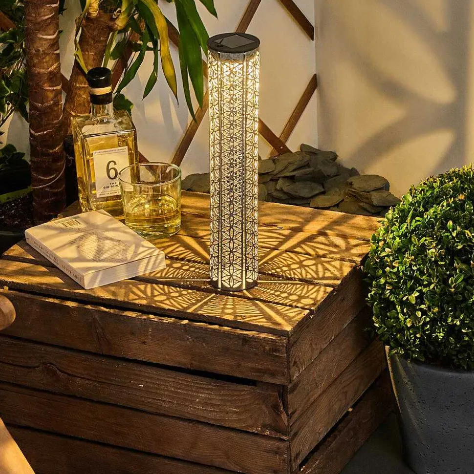 Lampe Solaire Hankinson Led Gris, Noir, Argente, 1 Lumiere