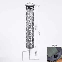 Lampe Solaire Hankinson Led Noir, Argente, 1 Lumiere