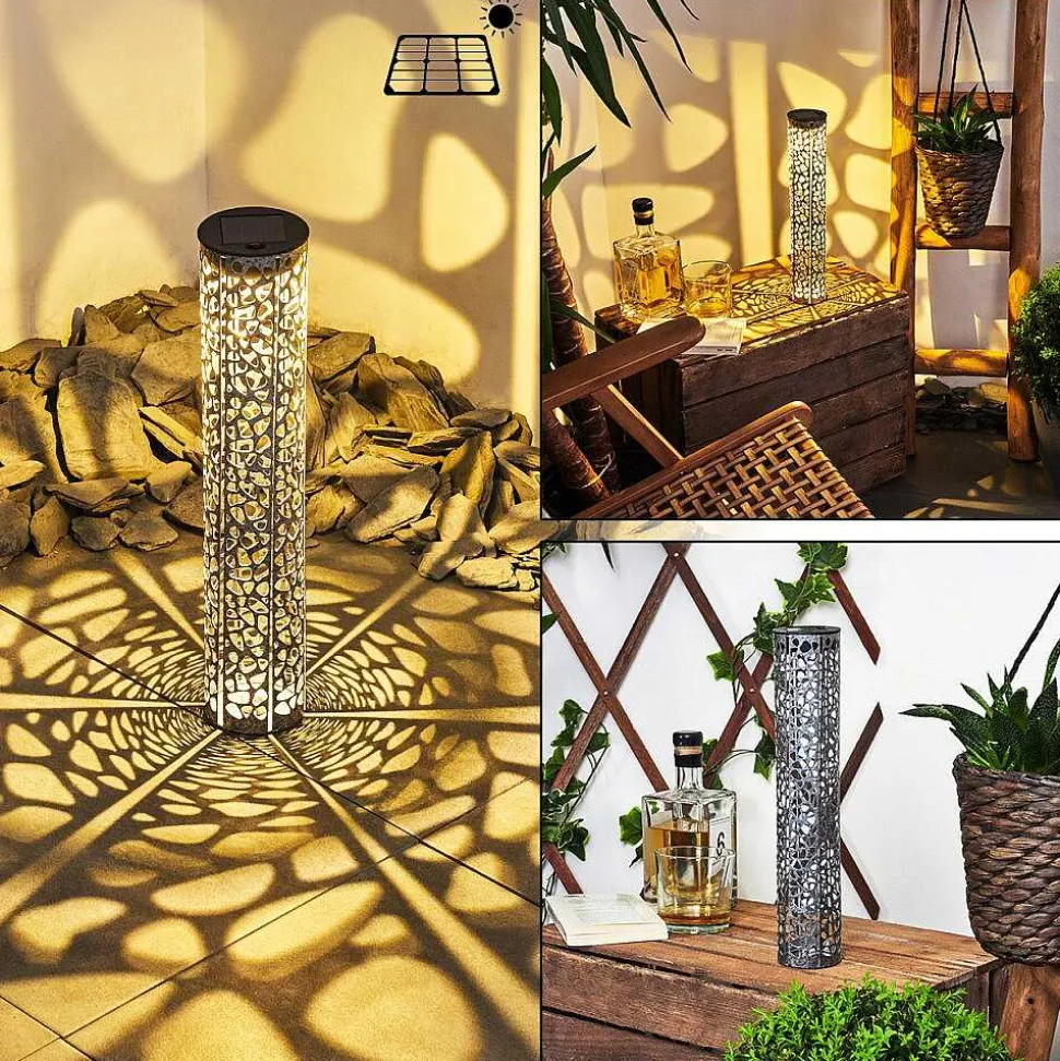 Lampe Solaire Hankinson Led Noir, Argente, 1 Lumiere