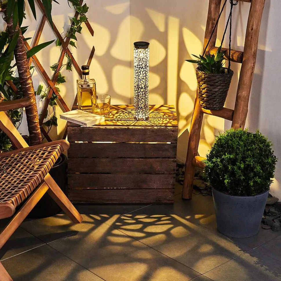 Lampe Solaire Hankinson Led Noir, Argente, 1 Lumiere