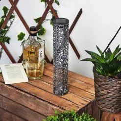 Lampe Solaire Hankinson Led Noir, Argente, 1 Lumiere