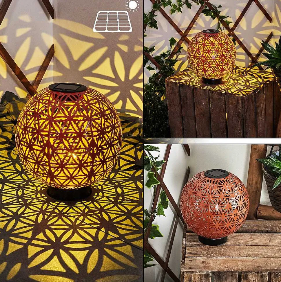 Lampe Solaire Leonard Led Rouge, Noir, 1 Lumiere