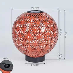 Lampe Solaire Leonard Led Rouge, Noir, 1 Lumiere