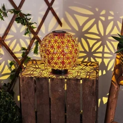 Lampe Solaire Leonard Led Rouge, Noir, 1 Lumiere