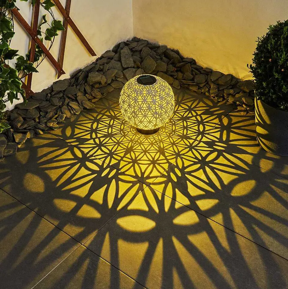 Lampe Solaire Leonard Led Noir, Blanc, 1 Lumiere