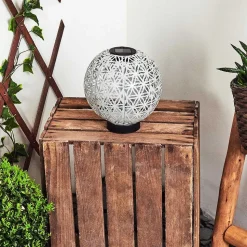 Lampe Solaire Leonard Led Noir, Blanc, 1 Lumiere