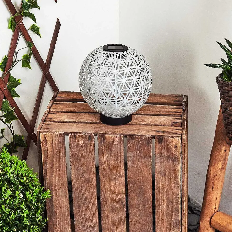 Lampe Solaire Leonard Led Noir, Blanc, 1 Lumiere