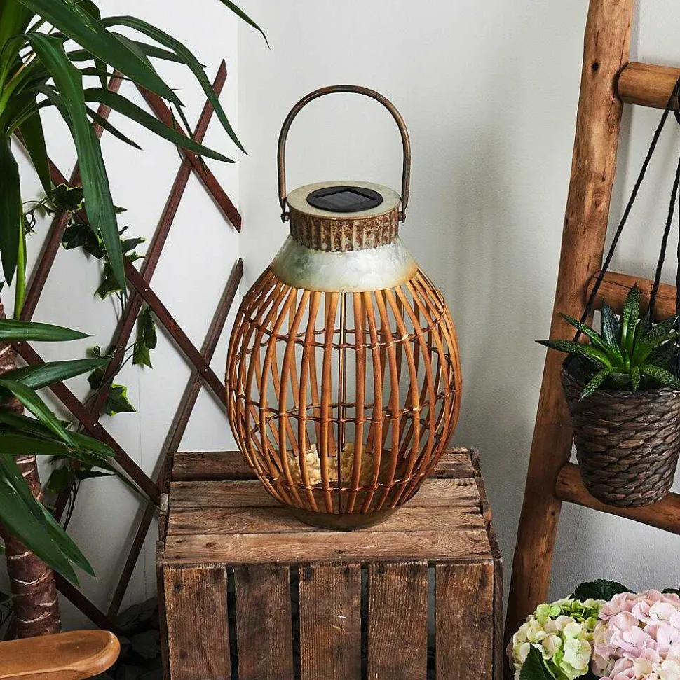 Lampe Solaire Mazomanie Led Bois Clair, Rouille, 1 Lumiere