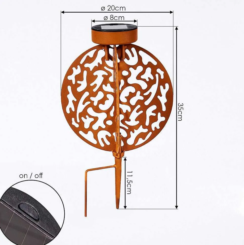 Lampe Solaire Mesan Led Rouille, Noir, 1 Lumiere