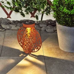 Lampe Solaire Mesan Led Rouille, Noir, 1 Lumiere