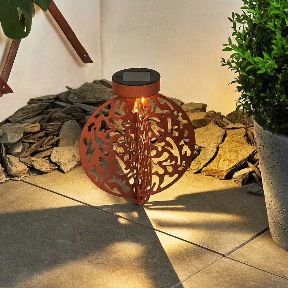 Lampe Solaire Mesan Led Rouille, Noir, 1 Lumiere