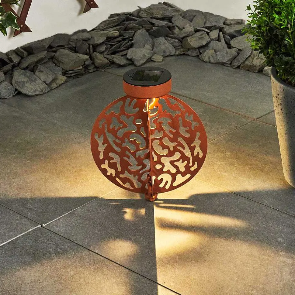 Lampe Solaire Mesan Led Rouille, Noir, 1 Lumiere